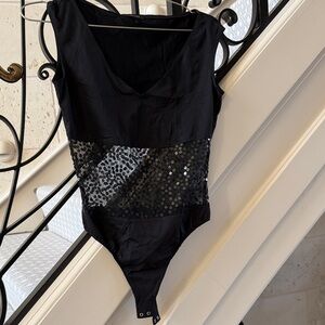Escada Black Sequin Bodysuit